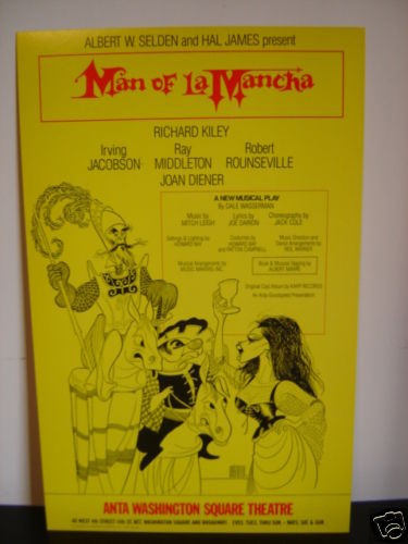 OLD BROADWAY THEATER CAST POSTER MAN OF LA MANCHA