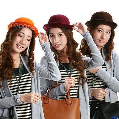   Wool New Stunning Women Cute Trendy Bowler Derby Hat Cloche LXK01Z