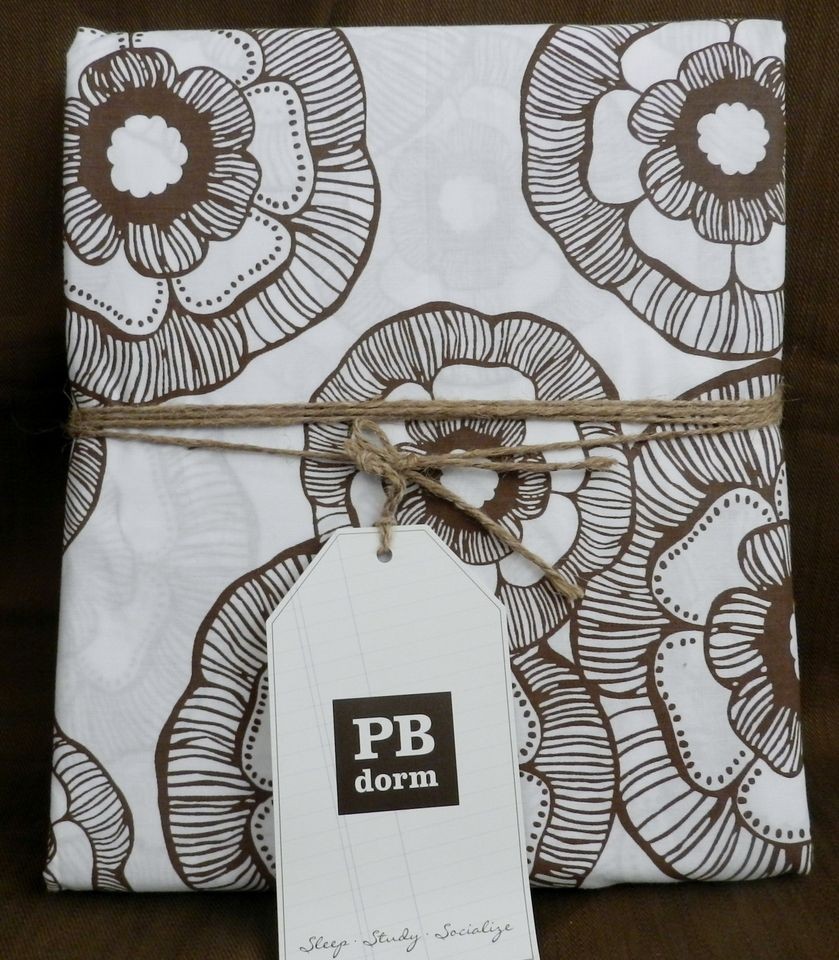 Pottery Barn Teen Mini Fleur Organic Duvet cover ~ Coffee ~ Twin