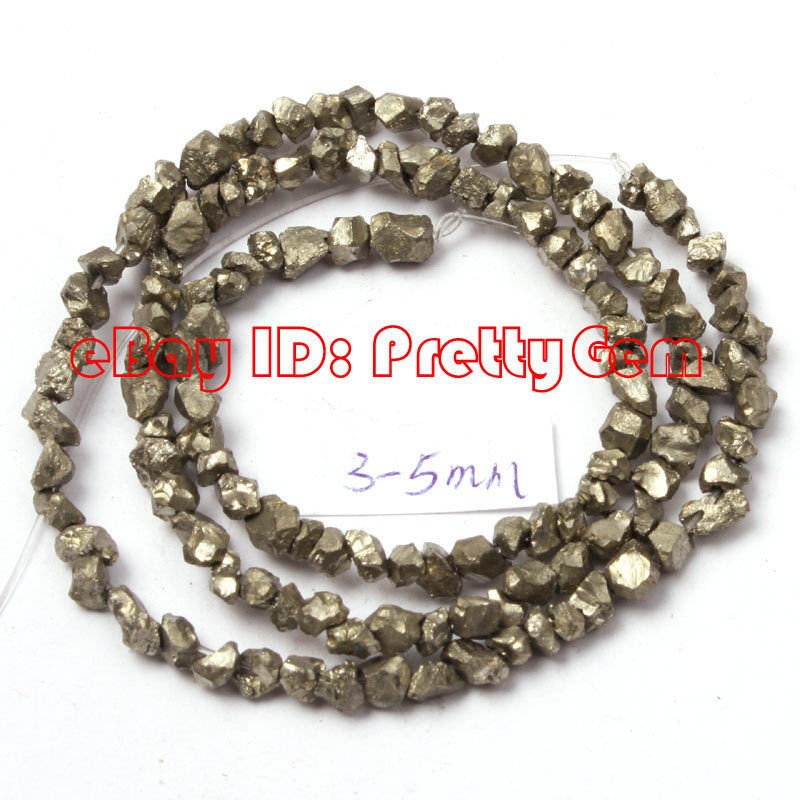 3mm   5mm Baroque Pyrite Gemstone Beads Strand 15