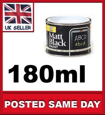 180 ml BLACK MATT BLACKBOARD CHALKBOARD PAINT BLACK ★