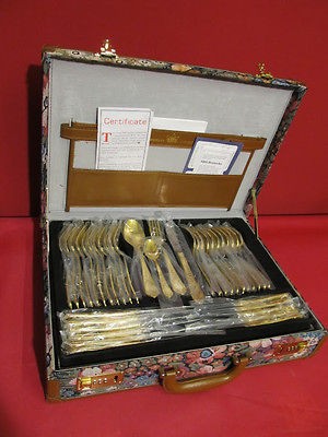 Set Solingen 70 Piece 24ct Gold Plated Cutlery Superb Condition