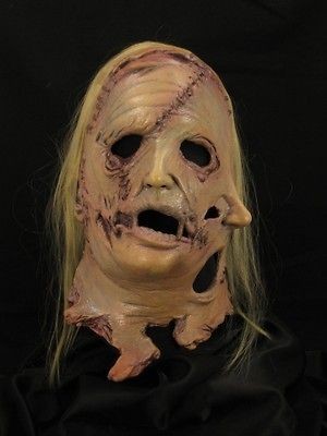 leatherface horror latex mask flesh sutures halloween costume 