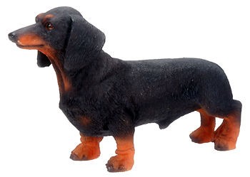 BLACK DACHSHUND DOG FIGURINE. LIFELIKE FIGURE /STATUE. ADORABLE GIFT