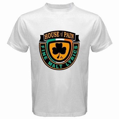 New House Of Pain Logo Retro Hip Hop Rap Music Mens White T Shirt Size 