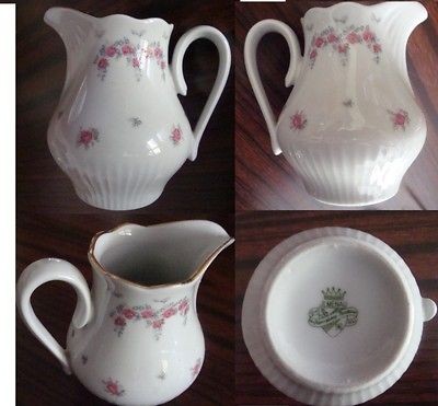 JLMENAU EUROPEAN POTTERY HENNEBERG PORZELLAN VINTAGE FLORAL CREAMER