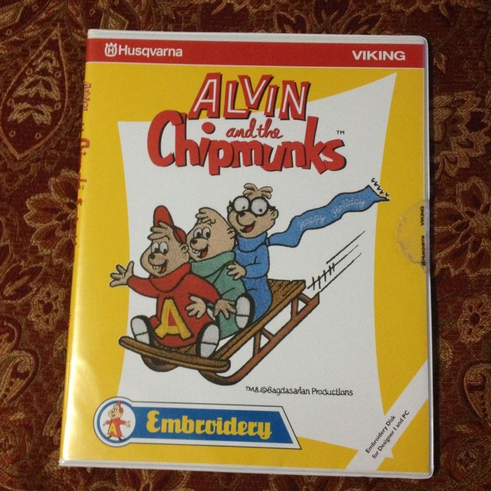   Viking Alvin & the Chipmunks  Christmas Embroidery disk for Designer 1