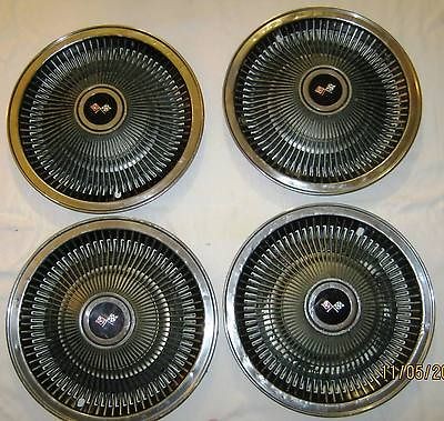   Corvette PO2 Hub Caps 15 In.1968 1973 Set Of 4 Need Restoration