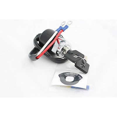 Chrome 2 Position Round Key Ignition Switch for Harley