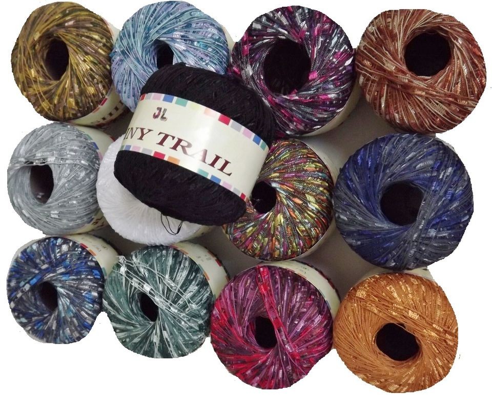 1662 yrds 6 balls of Shiny TRAIL ladder trellis yarn YOUR CHOICE