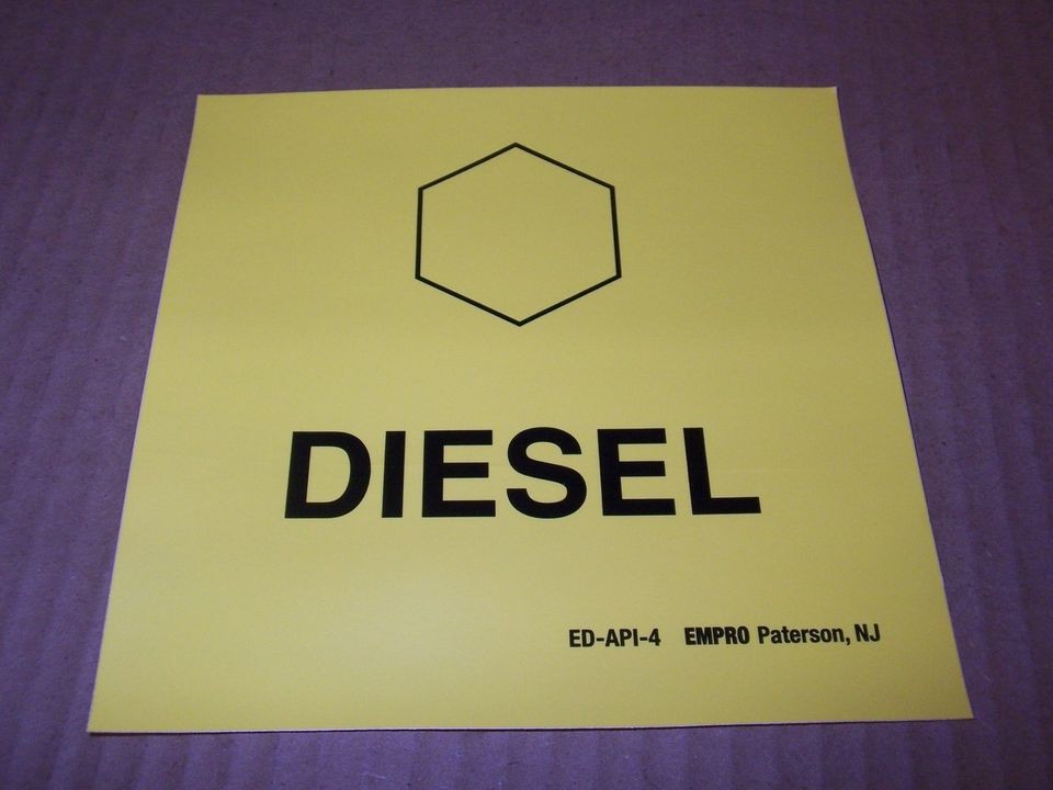 NEW GILBARCO MARCONI ED API 4 DIESEL SIGN DISPLAY DECAL YELLOW