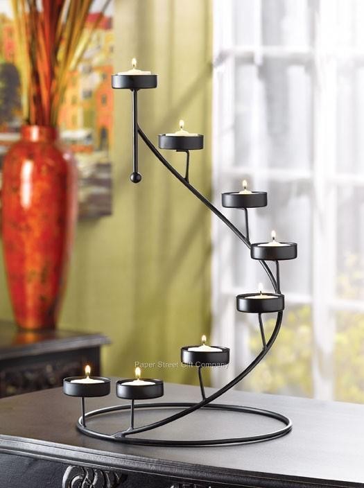 Modern Art Black Spiral Staircase 8 TEALIGHT CANDLEHOLDER/Candelabra 