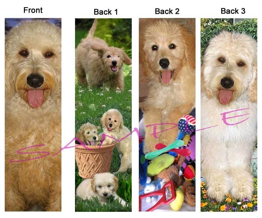 Set GOLDENDOOD​LE Labradoodle BOOKMARKS Dog puppies book CARD 