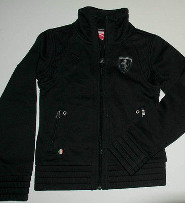 NEW PUMA FERRARI GIRLS SWEAT JACKET BLACK