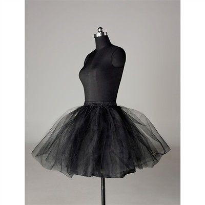   Black Cocktail No Hoop Short Wedding Bridal Petticoat Underskirt Slip