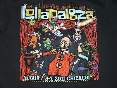   Lalapalooza 2011 Festival Band Rock Shirt Chicago Coldplay Muse L