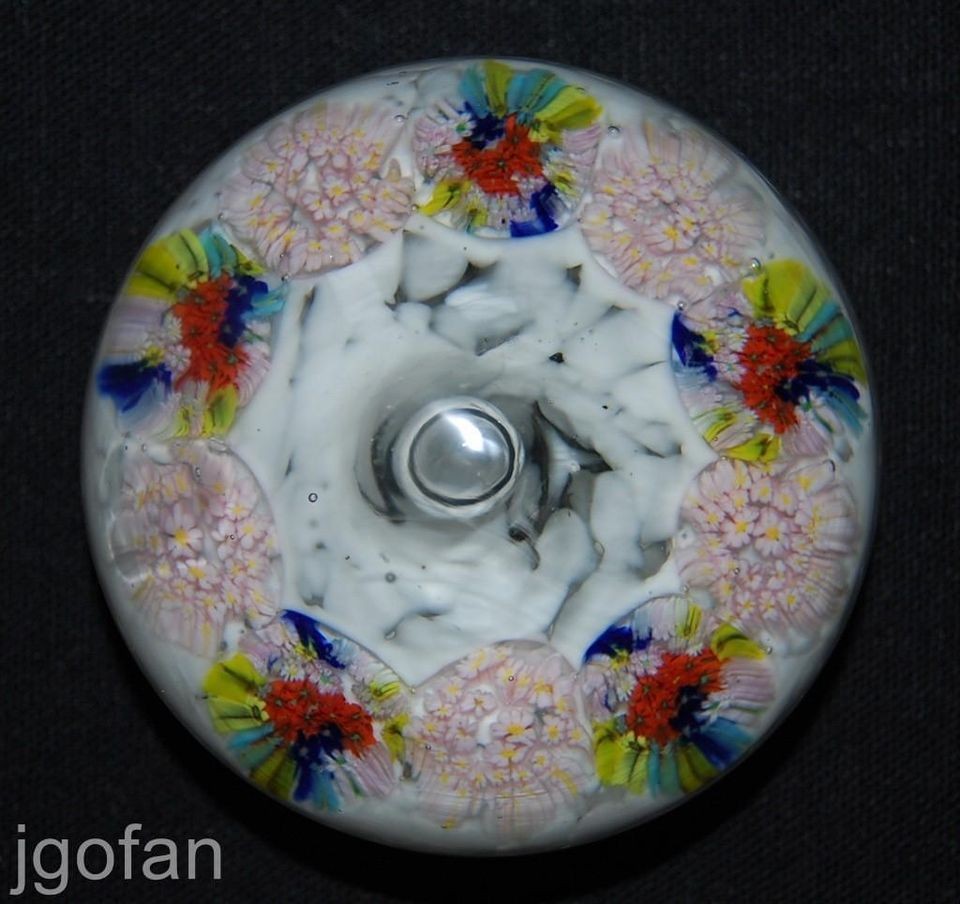 50s MURANO ITALIAN GLASS FRATELLI TOSO MILLEFIORI LATTIMO BULLICANTE 