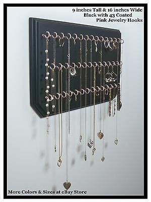   Pink, Necklace Ring Holder Jewelry Organizer Display Hanging Wall Rack