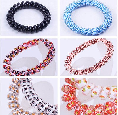 Hot Plastic Telephone Line Hair Ring Elastic Hair Ties Band Rope Fit 