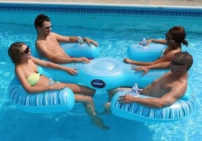 New Paradise Lounge 4 Person Swimming Pool Float Raft