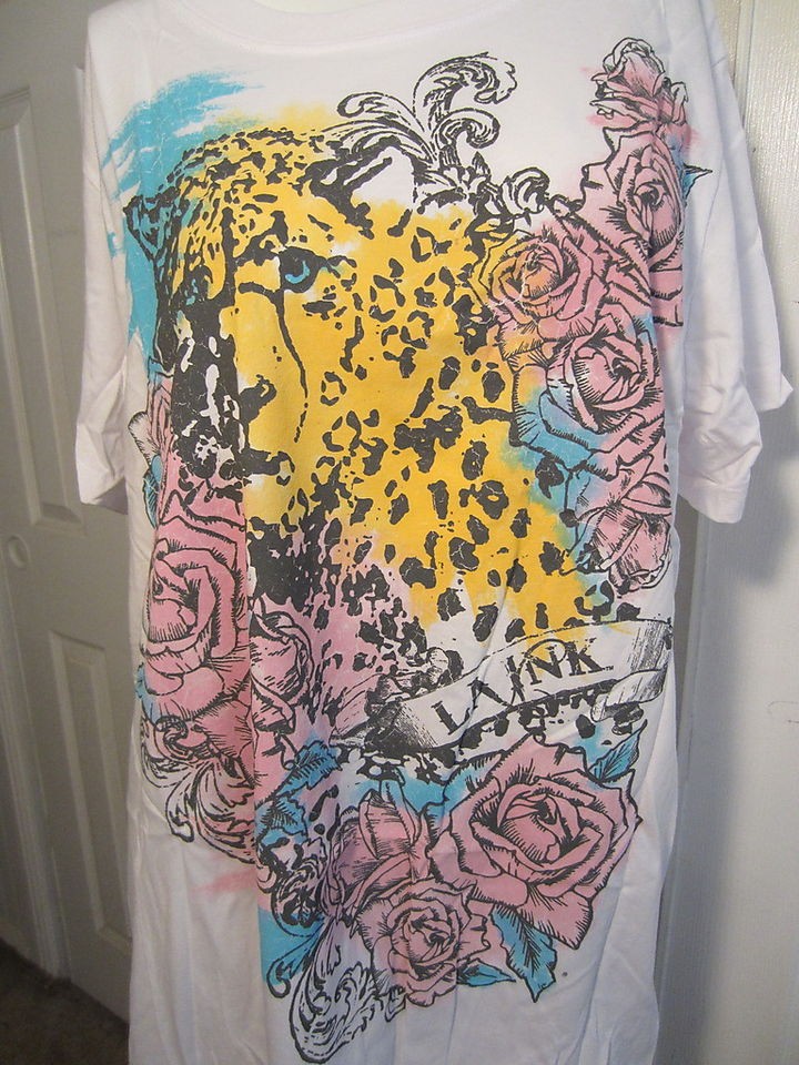 LA INK KAT VON D AUTHENTIC T SHIRT LEOPARD AND ROSES WITH LA INK OF 