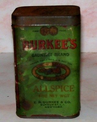 Vintage Durkees All Spice Large 4 Oz. Paper LabelElmhurst LI New 