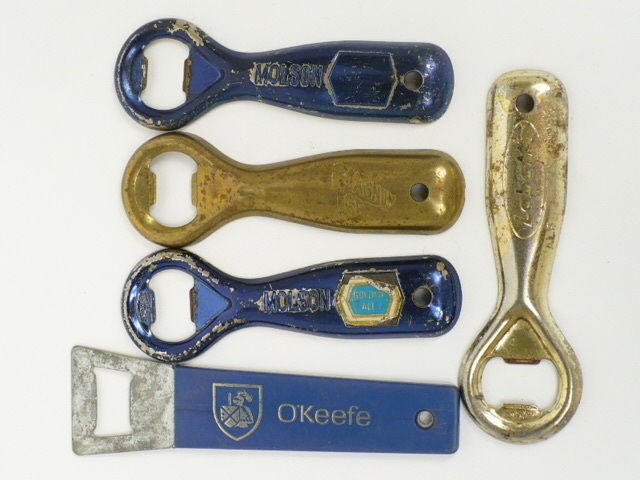 Lot of 5 Canada Beer bottle openers Magnum 55 Labatts Molson OKeefe 