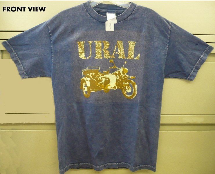 URAL SIDECAR MOTORCYCLE T SHIRT   BLUE (CHOOSE SIZE)