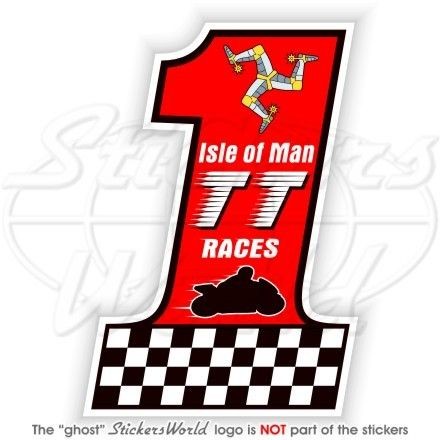   MAN TT Races Number 1 MANX Moto GP 4(100mm) Bike Helmet Sticker Decal