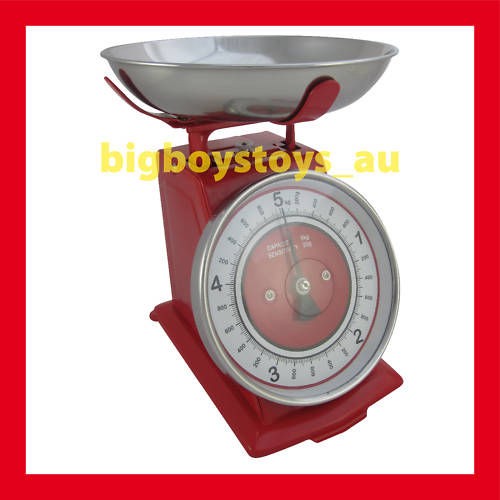 5KG RETRO VINTAGE LOOK KITCHEN SCALES COOKING RED★