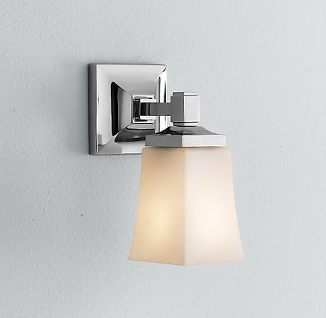 RESTORATION HARDWARE DILLON SINGLE SCONCE POLISHED NICKEL   SET OF TWO