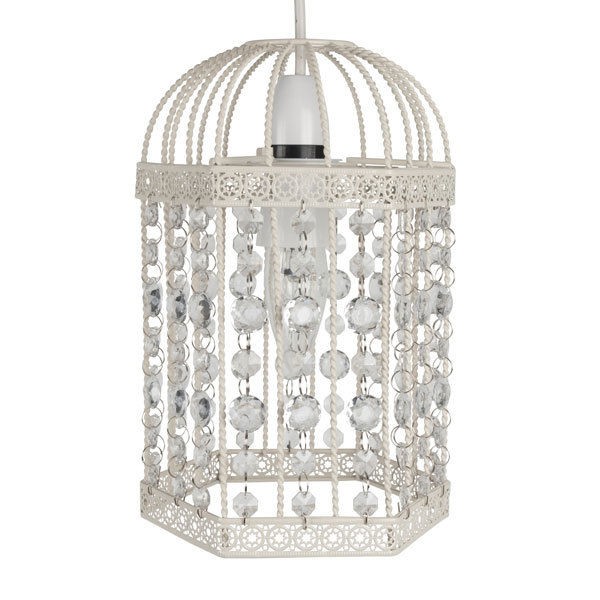 Shabby Chic Cream Birdcage Ceiling Pendant, brand new