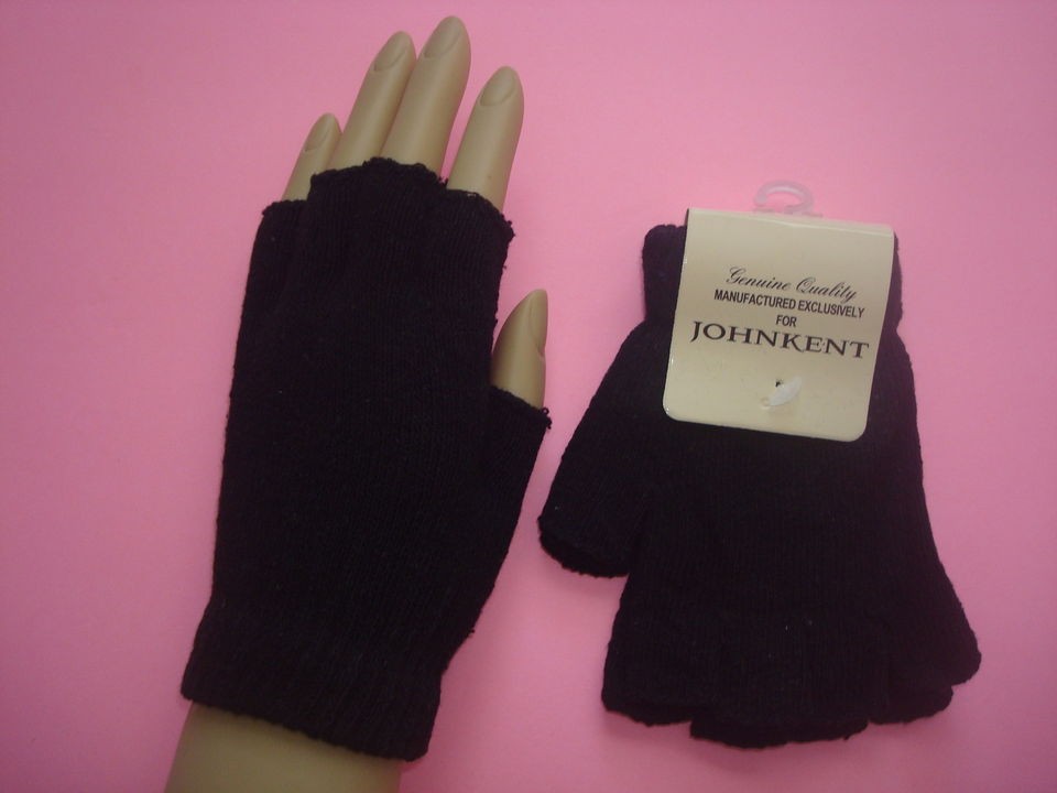 WOMENS BLACK SHORT FINGERLESS WINTER GLOVES 1 PAIR $3.75