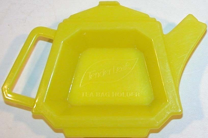   die cut tea pot shaped tea bag holder TENDER LEAF n mint condition