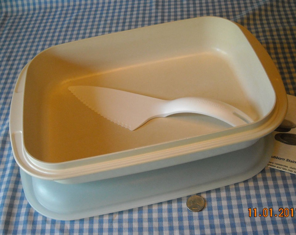 Tupperware~NEW​~Vtg ULTRA21~9x13 MEDIUM ROASTER+KNIFE~​Oven ware 