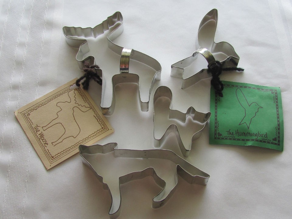 Wild Animal Bird Theme Cookie Cutter Moose Cat Wolf tag