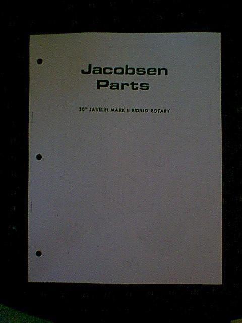 JACOBSEN 30 JAVELIN MARK II RIDING MOWER PARTS MANUAL