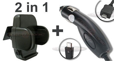 Car Charger+Airven​t Dashboard Holder for Alltel LG Rhythm AX585