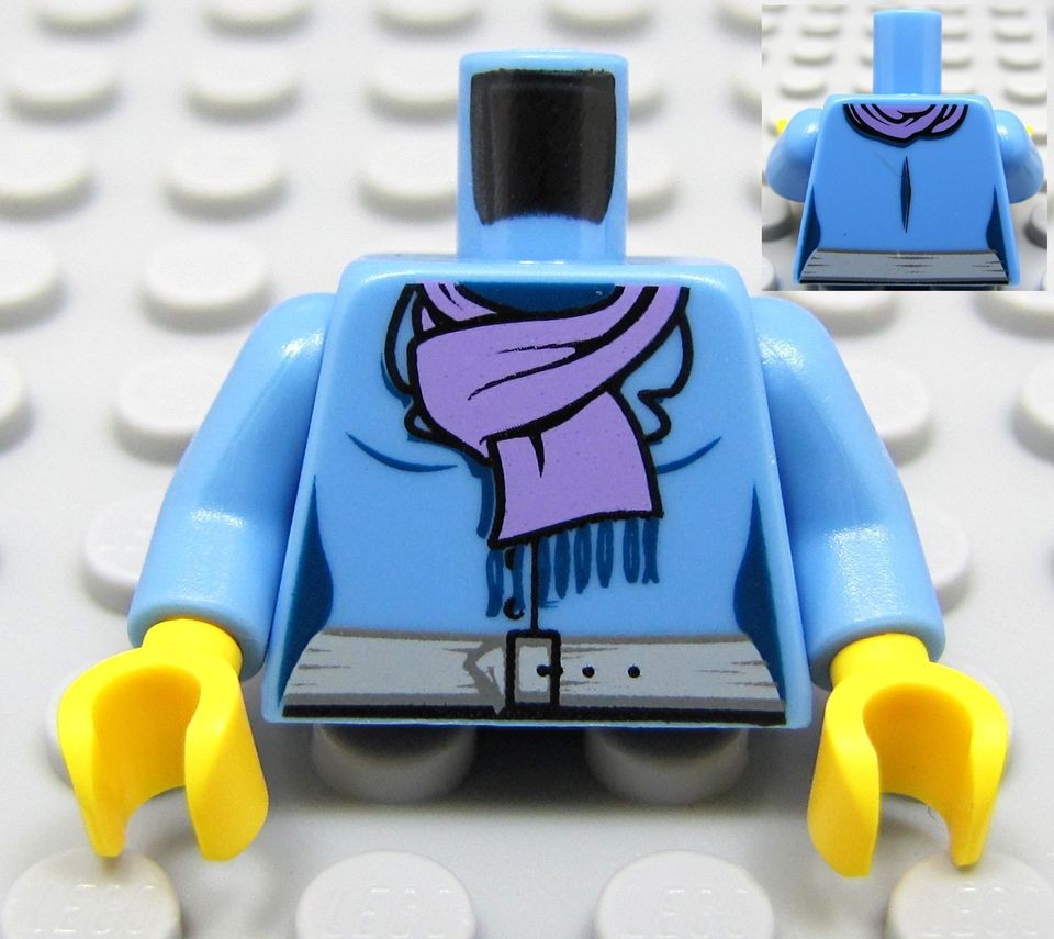 NEW Lego Female/Girl Blue MINIFIG TORSO w/Purple Scarf Gray Belt 