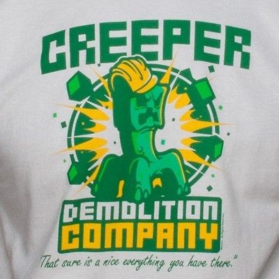   LICENSED MINECRAFT CREEPER DEMOLITION COMPANY MENS T SHIRT SM 3XL