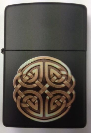 Celtic knot ZIPPO LIGHTER Irish Souvenir Matte Black FREE ENGRAVING 