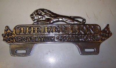 Roar With Gilmore License Plate Topper Red Lion Polished Aluminum Rat 