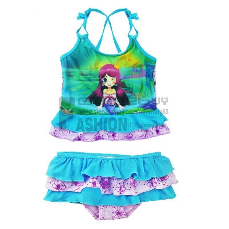   Kids Swimsuit Bathing Tankini Bathing Swimwear SZ 2 7 Years Costume