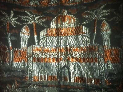   WWII ERA TAJ MAHAL BROCADE SILK FRINGE PIANO SCARF SHAWL TABLECLOTH