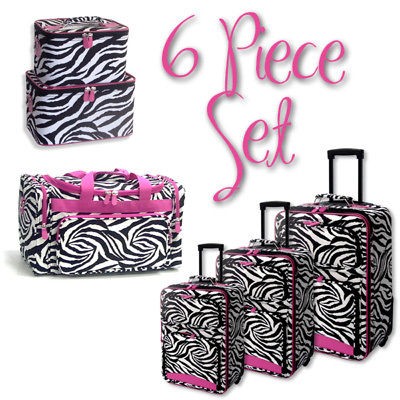 pink zebra luggage in Luggage