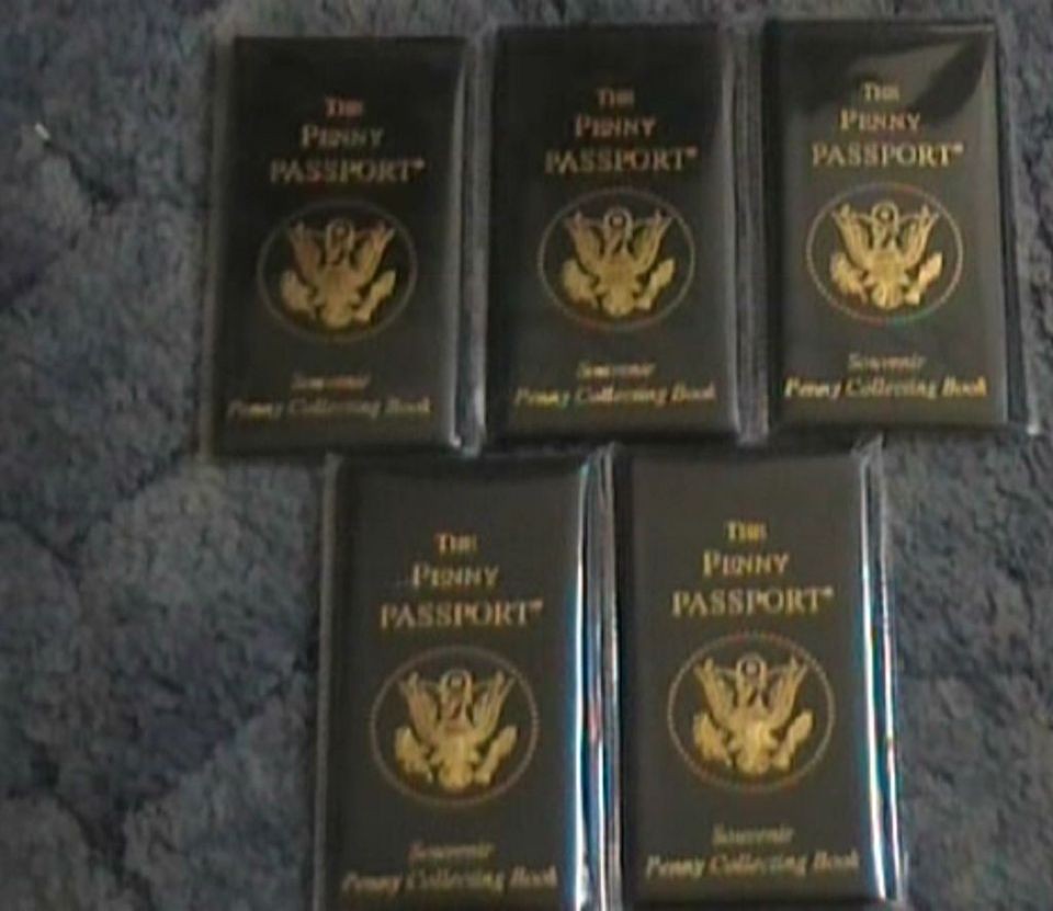 Penny Passports Elongated/ Smashed/ Pressed Pennies Holds 220 Coins