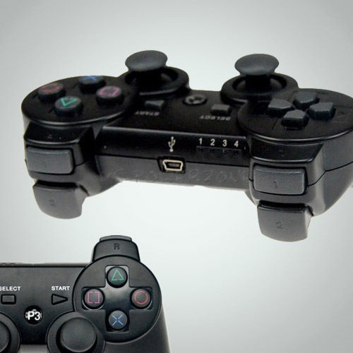 Black 6 Axis DualShock3 Wireless Bluetooth Controller for PS3 One Year 