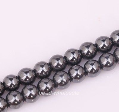   Black Color Magnetic Hematite Ball Findings Spacer Beads for Bracelet