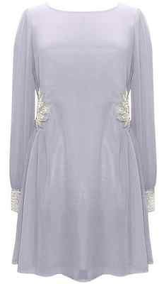 LAVENDER GREY 18 VTG 1920s FLAPPER BEADED CHARLESTON SEQUIN DRESS 