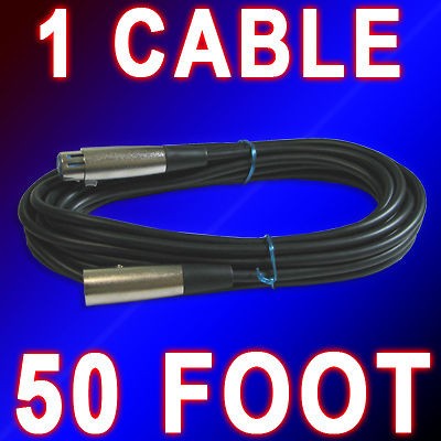 50 ft Shielded 3 Pin XLR Extension Microphone Mic Audio Cable Male to 